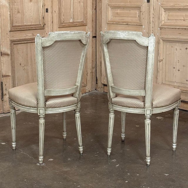 Set of 8 French Louis XVI Painted Dining Chairs For Sale - Image 14 of 17