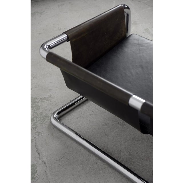 Vintage Bauhaus Tubular Metal & Leather Sofa, 1950s For Sale - Image 4 of 18