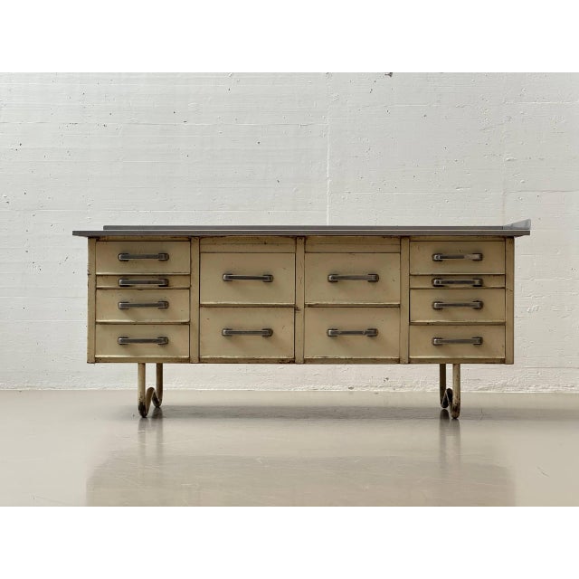 Industrial Sideboard with Stainless Steel Top, 1950s For Sale - Image 16 of 16