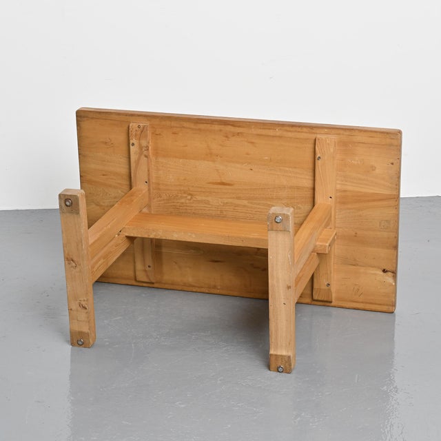 Elm Dining Table by Charlotte Perriand for Les Arcs, France, 1970s For Sale - Image 11 of 13