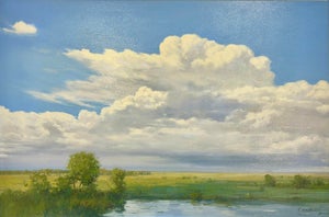 Summer Sky Over the Marsh Original Oil Painting by G. Hodges