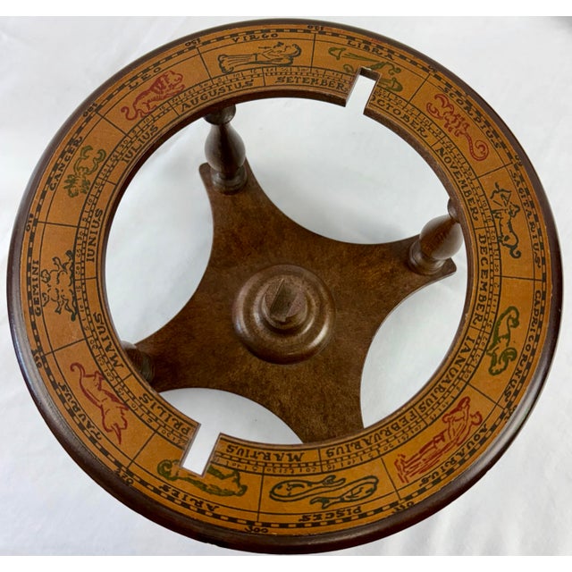 Italian Old World Zodiac Globe on Wooden Stand – Vintage Celestial Library Decor For Sale - Image 9 of 11
