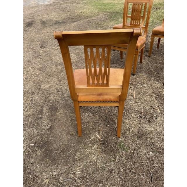 Fine 19th Century Neoclassical Style Leather Dining Chairs - Set of 6 For Sale - Image 11 of 16