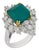 Vintage 5.23 Carat Emerald Diamond Cocktail 18k Gold Ring, Size 6 For Sale
