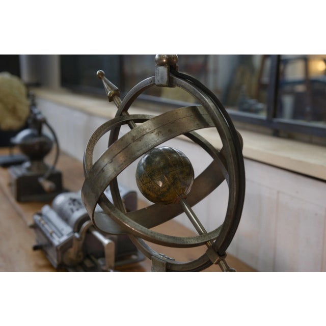 Metal Neoclassical Astrolabe Lamp by Jean-Pierre Ryckaert, 1960s For Sale - Image 7 of 8
