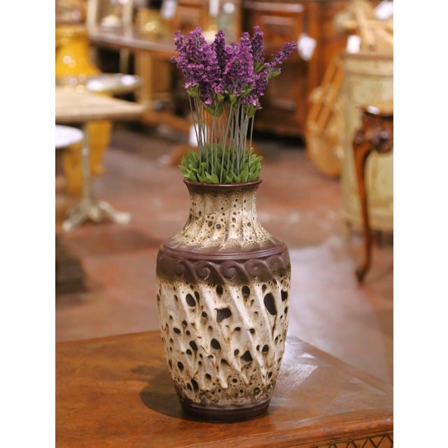 Contemporary Mid-Century German Studio Pottery Ceramic Vase by Töpferei Ceramano For Sale - Image 3 of 7