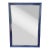 Vintage Faux Bamboo Wall Mirror in Metallic Blue With Gilt Accents – Newly Paintd For Sale