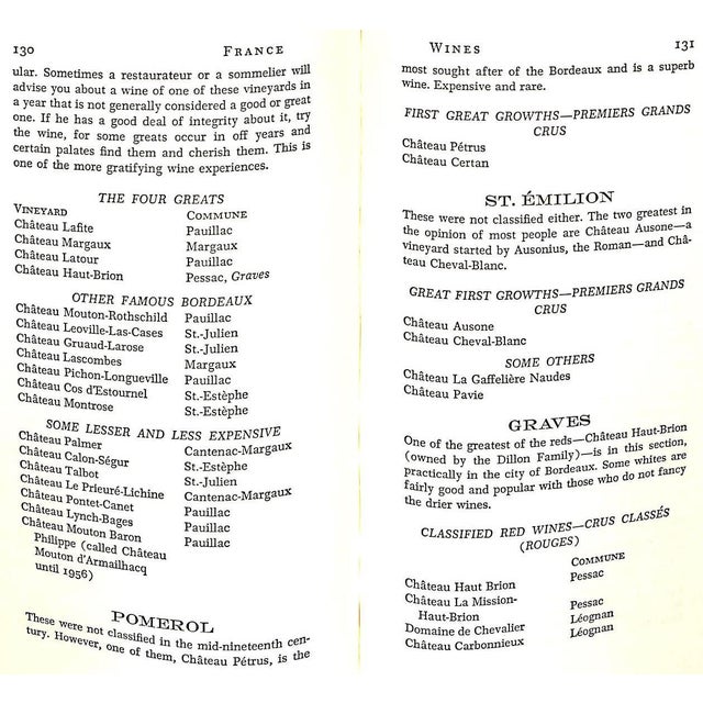 White "How to Eat (And Drink) Your Way Through a French (Or Italian) Menu" 1971 Beard, James For Sale - Image 8 of 9