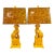 Vintage Yellow Ceramic Foo Dog Lamps - A Pair For Sale