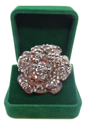 Rosa Brooch with Crystals from Giorgio Armani, Italy, 1990s