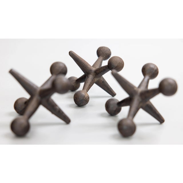 Mid 20th Century Mid-Century Modern Bill Curry Style Cast Iron Jacks Sculptures - Set of 3 For Sale - Image 5 of 6