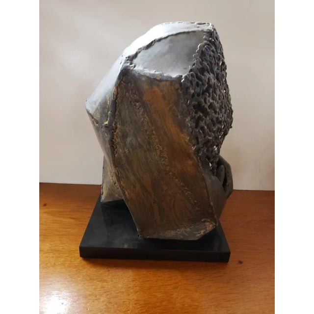 Mid 20th Century Crying Israeli Woman in Veil Welded Copper Sculpture on Granite Base- Dorothy Robbins For Sale - Image 4 of 8