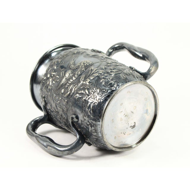 1800's Rare Reed & Barton Silvered Embossed Trophy Urn Vase Fenix Bird, Blank For Sale - Image 15 of 18