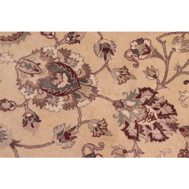 Shabby Chic 1990's Kashan Pak-Persian Beige/Tan Wool Round Rug- 10'0'' X 10'2'' For Sale In New York - Image 6 of 9