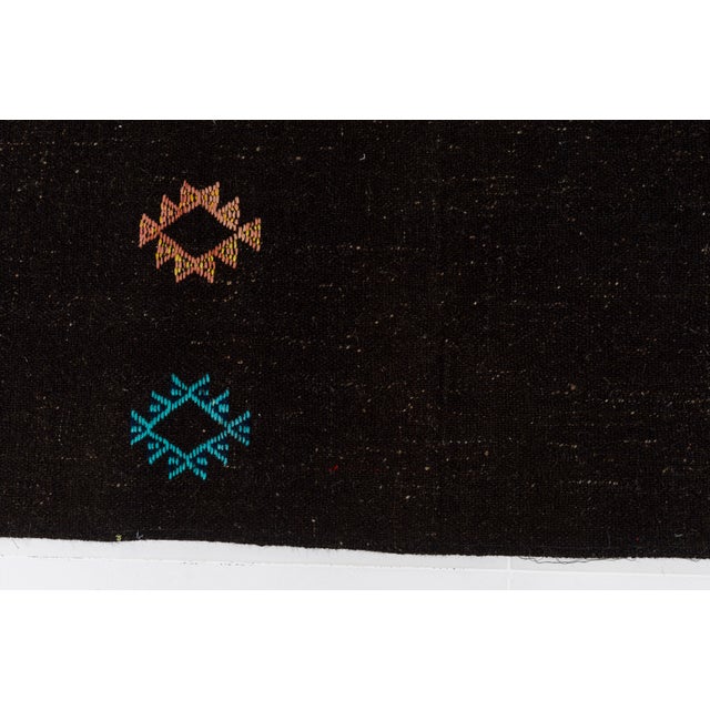1960s Organic Vintage Black Kilim Runner For Sale - Image 5 of 10