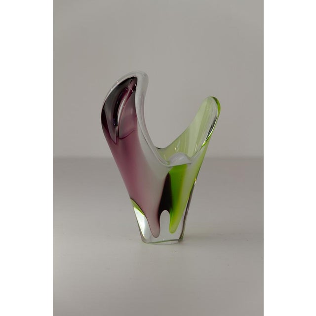 Mid-Century Coquille Glass Vase by Paul Kedelv for Flygsfors, Sweden, 1950s For Sale - Image 13 of 18