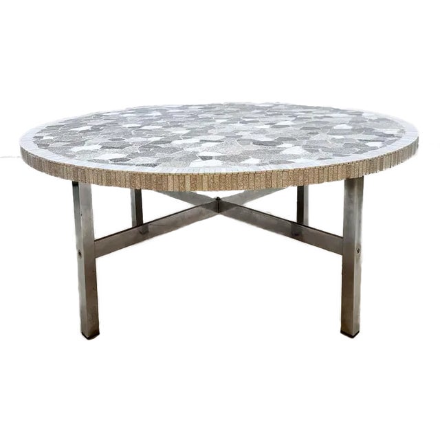 Vintage Round Mosaic Coffee Table by Berthold Müller, 1960s For Sale