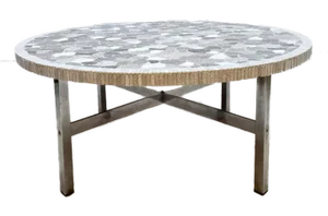 Vintage Round Mosaic Coffee Table by Berthold Müller, 1960s