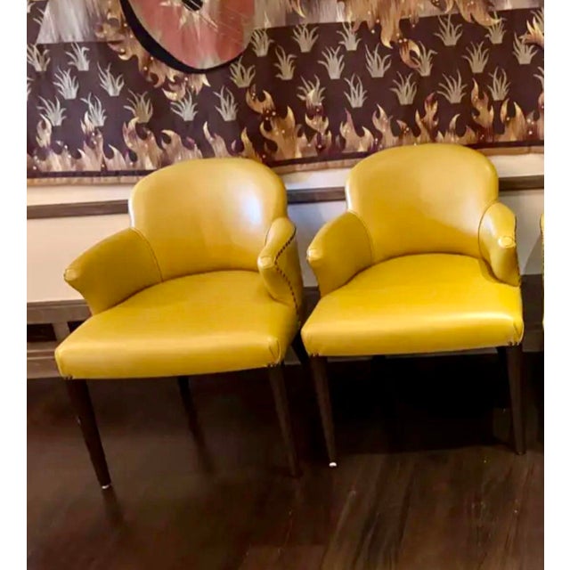 Modern Michael Berman Studio Leather Michael Berman Chairs – Set of 4 | Beverly Hills Estate For Sale - Image 3 of 5