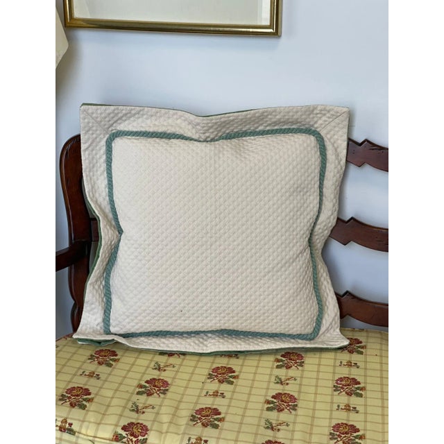 Traditional Custom Made Cream Matelasse From Brunschwig and Fils Pillows- a Pair For Sale - Image 3 of 4