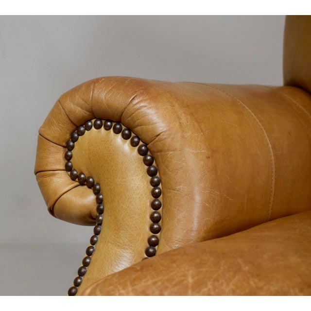 Pottery Barn Brooklyn Leather Armchair on Casters For Sale In Philadelphia - Image 6 of 12