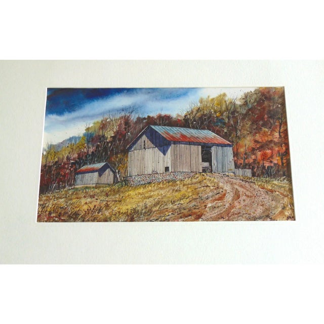 "Autumn Barn Near Berwick Pennsylvania", created in November 30, 1977 is an original watercolor painting by Darell Koons....