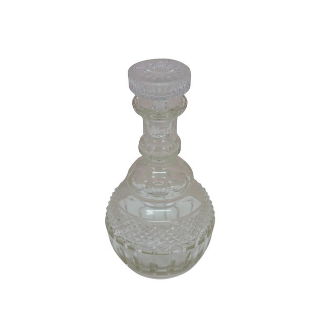 American Vintage American Faceted Cut Crystal Liquor Wine Bar Bottle Decanter For Sale - Image 3 of 17