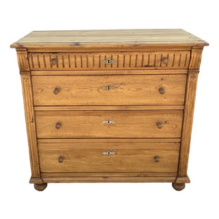 Pine Chest of Four Drawers, Denmark For Sale