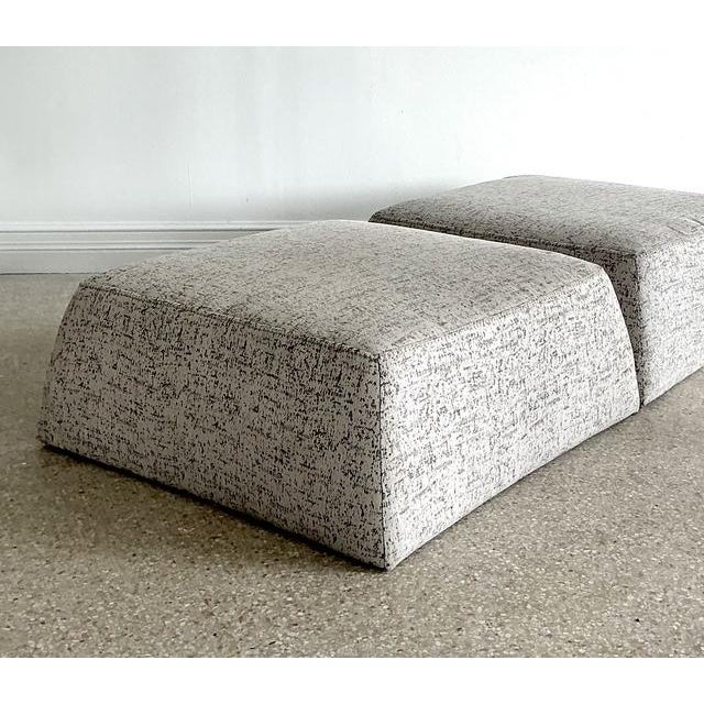 Late 20th Century Vintage Italian Natuzzi Low Ottomans - A Pair For Sale - Image 5 of 12