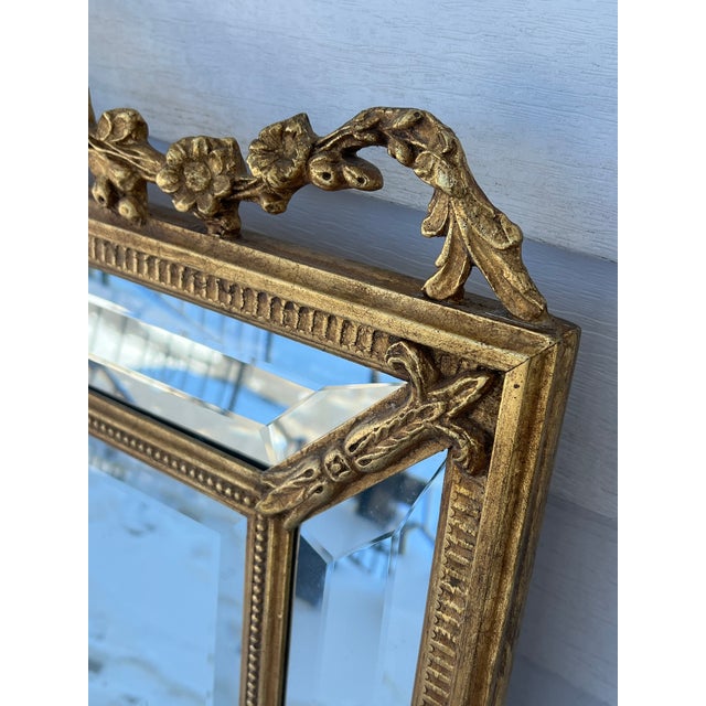 Vintage French Baroque Style Gold Mirror With Floral and Sunburst Details For Sale In Columbia, SC - Image 6 of 11