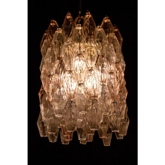 Pink and Ice Poliedri Chandelier attributed to Carlo Scarpa from Venini, 1955 For Sale - Image 12 of 15