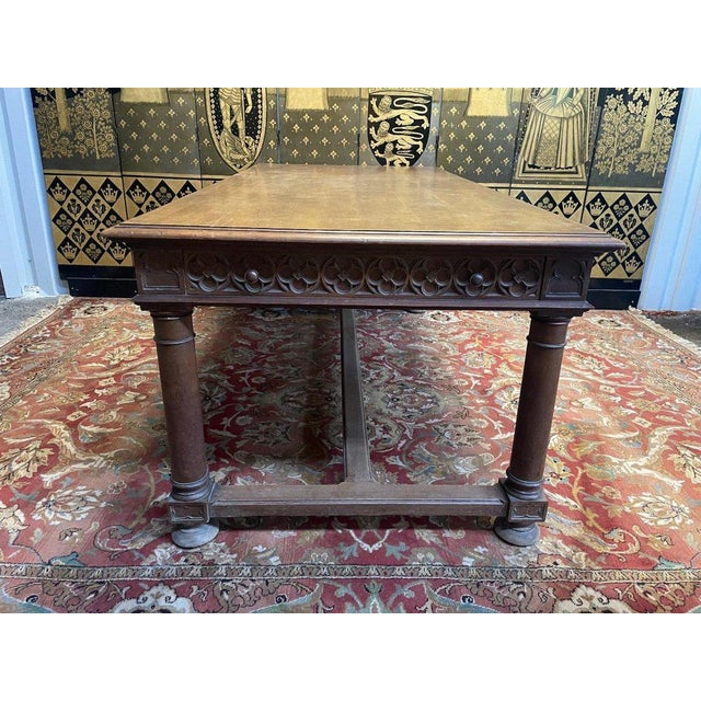 Wood Louis XIII Gothic Dining Table in Walnut For Sale - Image 7 of 8