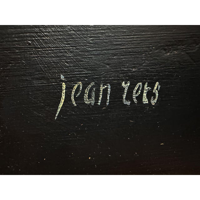 Mid-Century Abstract Op Art Painting, Signed Jean Rets, Framed For Sale - Image 10 of 10