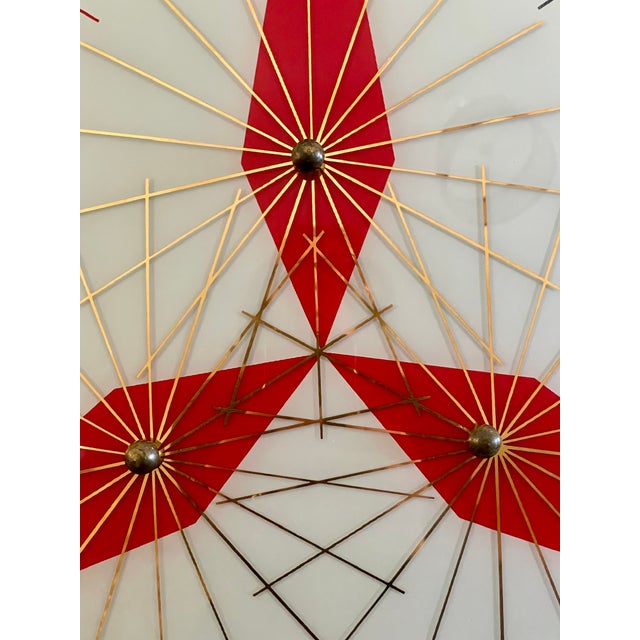 Mid-Century Modern Triangle Glass and Brass Ceiling Light, 1960s For Sale - Image 4 of 18