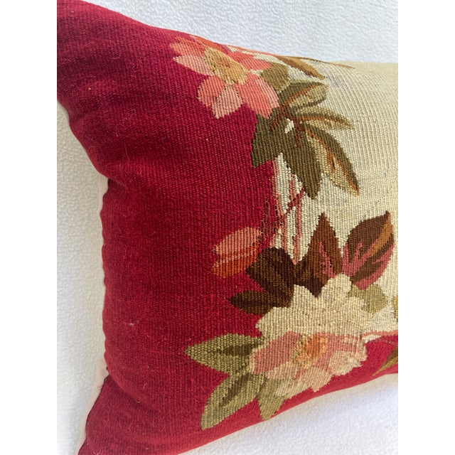Decorative Pillow Upholstered in Woven 19th Century Aubusson Tapestry For Sale In Los Angeles - Image 6 of 7