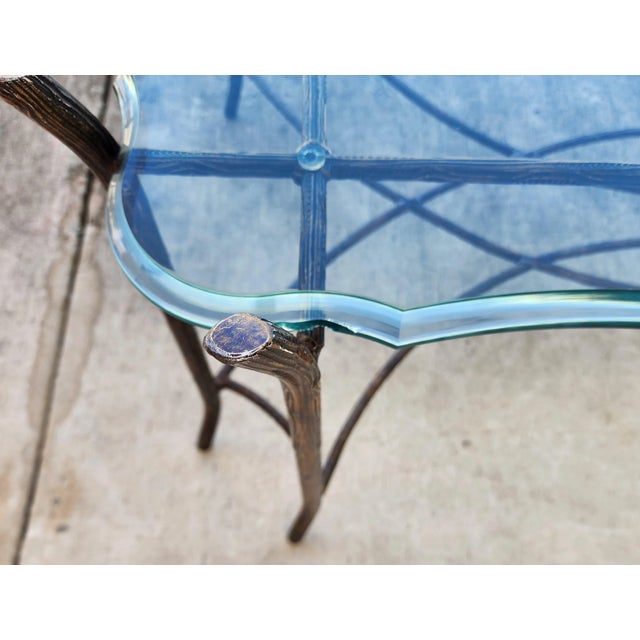 Vintage French Coffee Table Faux Bois For Sale - Image 13 of 15