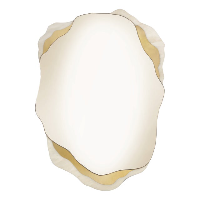 Arizona Mirror in Estremoz Marble and Polished Brass from InsidherLand For Sale