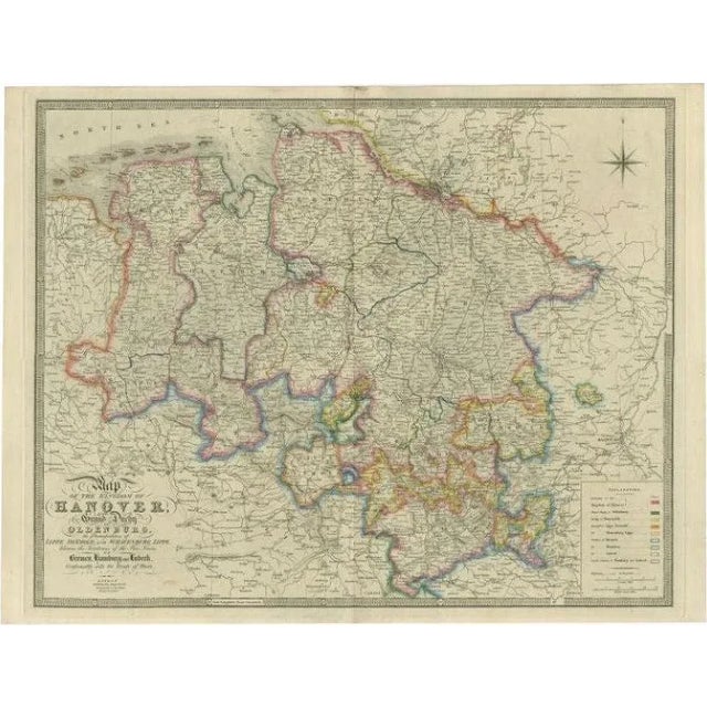 Antique Map of Northern Germany by Wyld, 1840 For Sale - Image 5 of 5