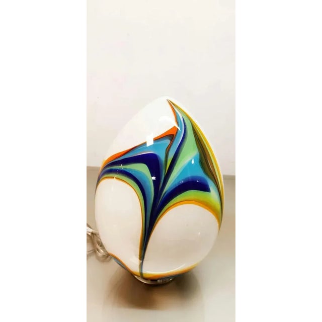 Murano Glass Egg Table Lamp, in Flawless conditions. Designed 1970 to 1979 European Plug (up to 250V).The wiring of this...