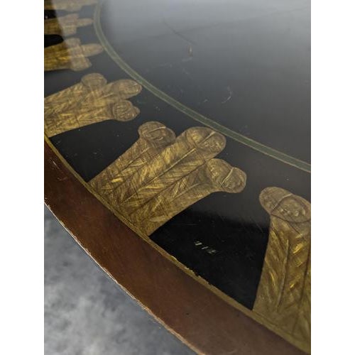 Metal Regency Style Round Dining Table in Black Lacquer For Sale - Image 7 of 13