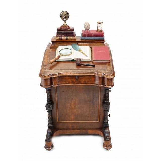 Wood Antique Davenport Desk in Walnut, 1880 For Sale - Image 7 of 16