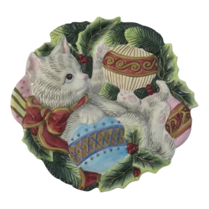 Late 19th Century Fitz and Floyd Canape Kristmas Kitty Plate