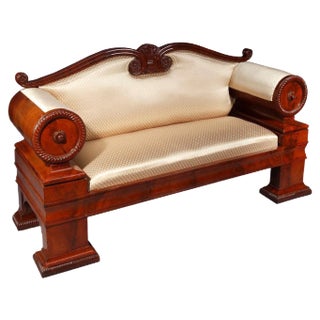 19th Century Austrian Biedermeier Mahogany Sofa For Sale