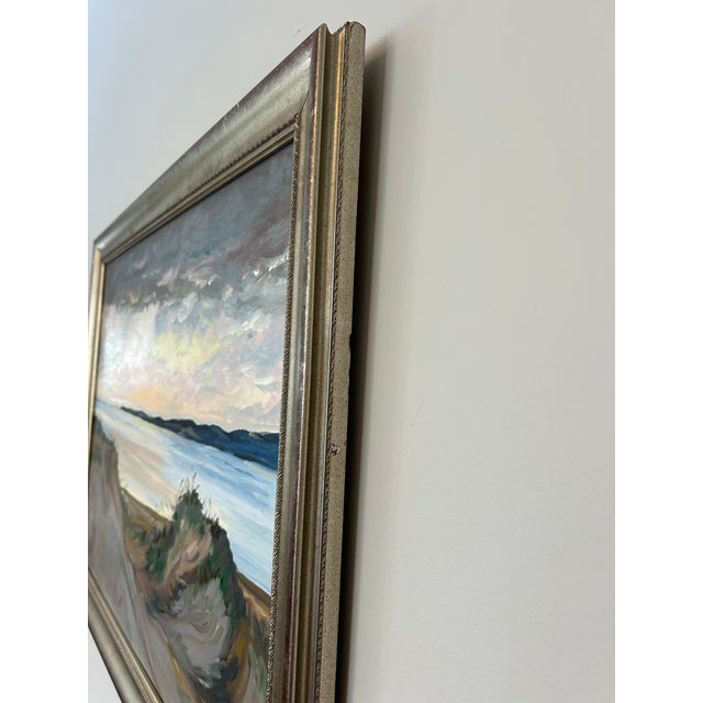 Large Original Oil on Canvas Moody Seascape by Stolz For Sale - Image 4 of 13