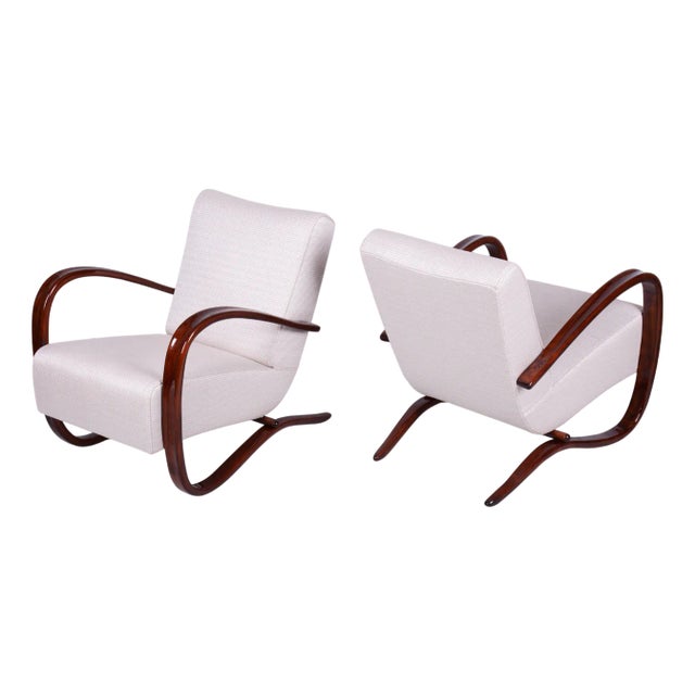 Czech Art Deco Armchairs attributed to J. Halabala for Up Závody, 1930s, Set of 2 For Sale