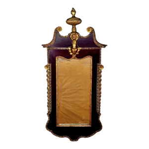 George II Mahogany and Parcel Gilt Mirror
