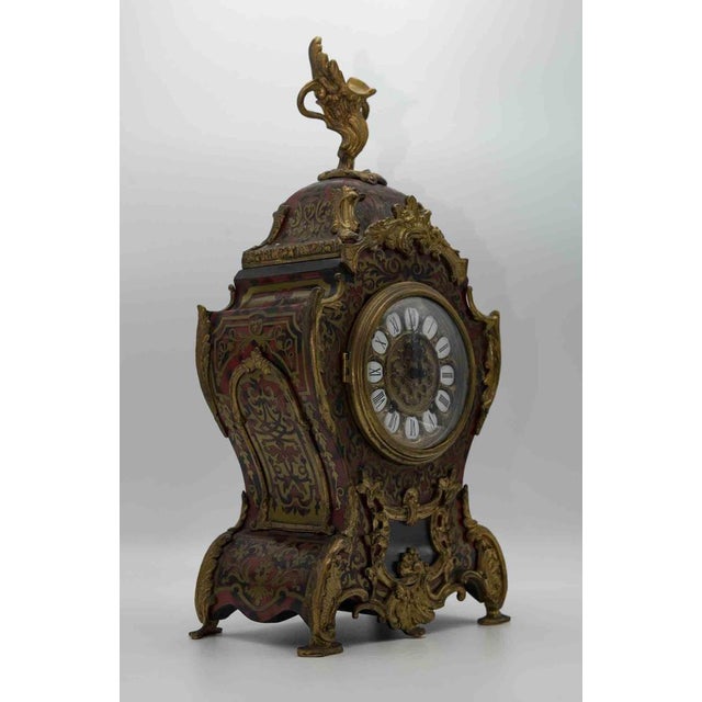 Black Boulle Style Table Clock in Wood and Brass from Kienzle, Early 20th Century For Sale - Image 8 of 10