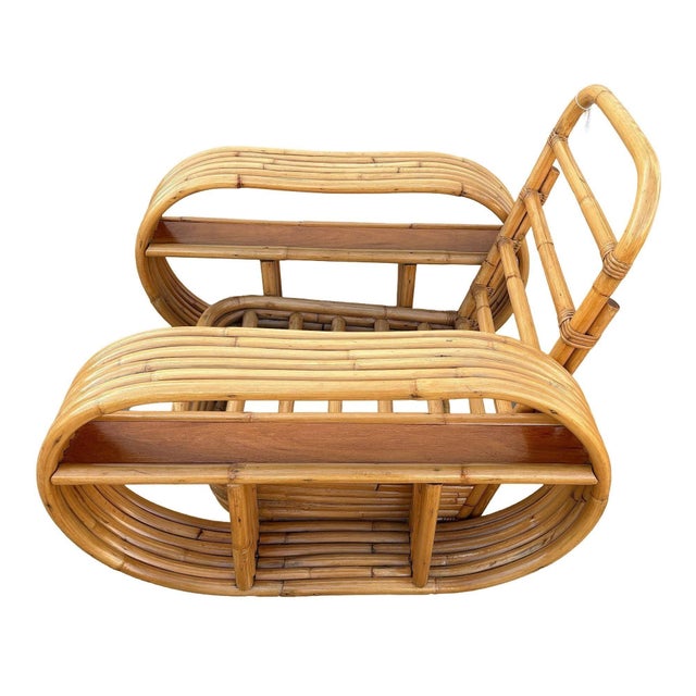 1940s Restored Rattan Six-Strand Shelf Arms Sofa and Chair Set For Sale - Image 10 of 11