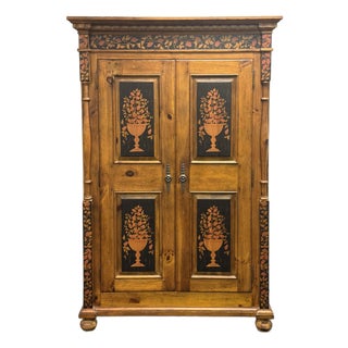 Drexel Pinehurst Farmhouse Style Paint Decorated Armoire For Sale