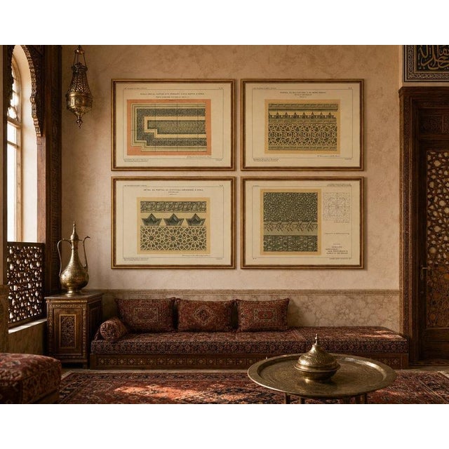 Cream Alexandre M. Raymond, Islamic Geometric Ornament, 1924, Lithograph, Set of 4 For Sale - Image 8 of 9
